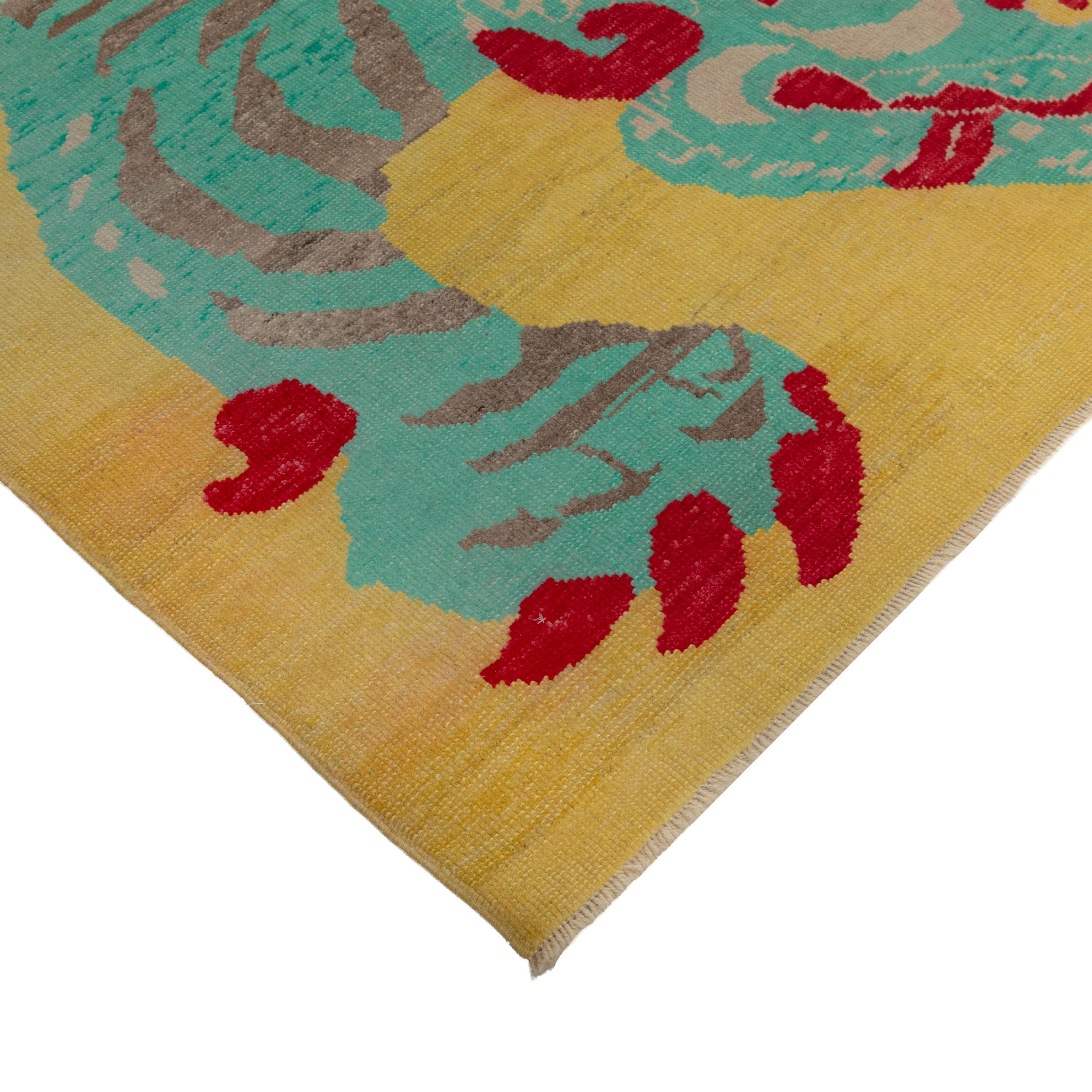 Turco abc carpet Tappeto in lana tigrata giallo contemporaneo - 9'3