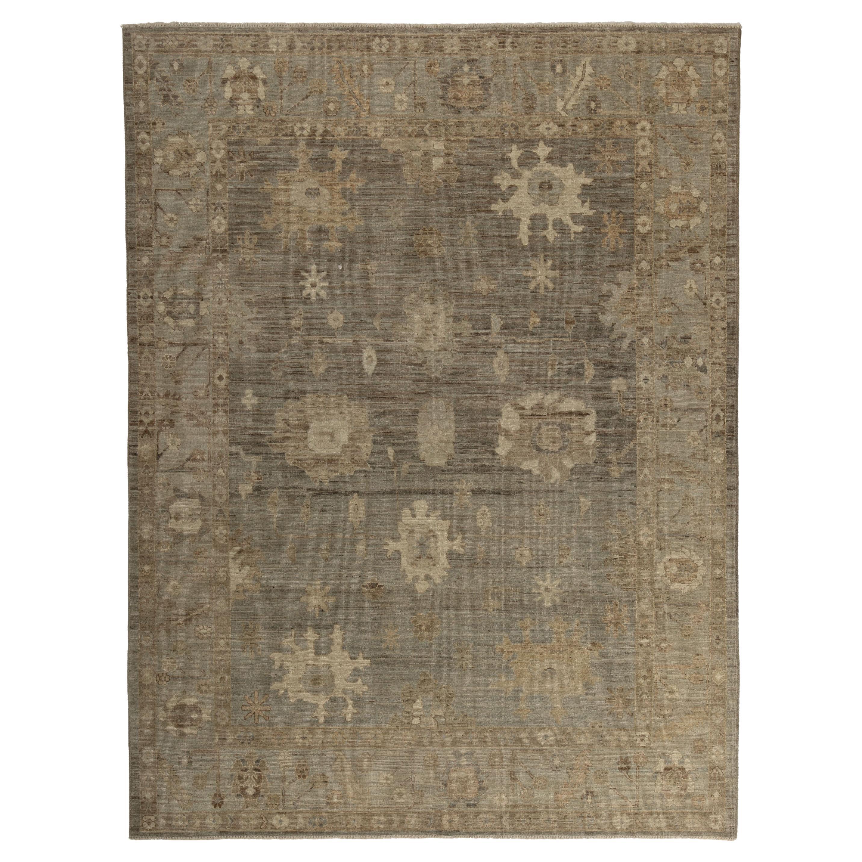 abc carpet Zameen Multicolored Traditional Wool Rug - 7'8" x 9'7" For Sale