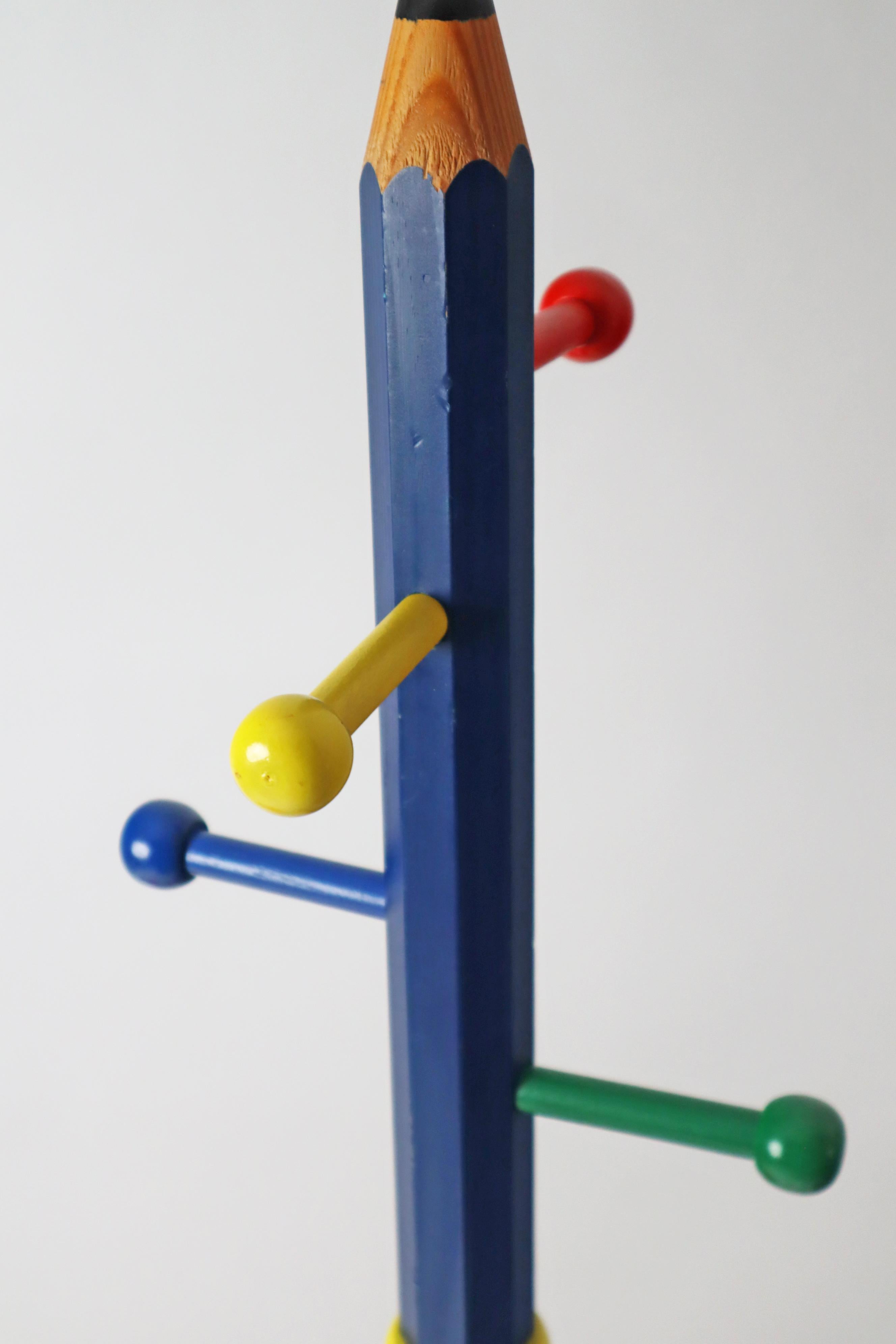 Late 20th Century ABC Children's Chairs with Coat Rack Set in the form of Pencils, France 1980s For Sale