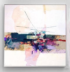 Untitled Abstract Painting by Abdel Aziz Lourhraz, Mixed Media, Oil on Canvas