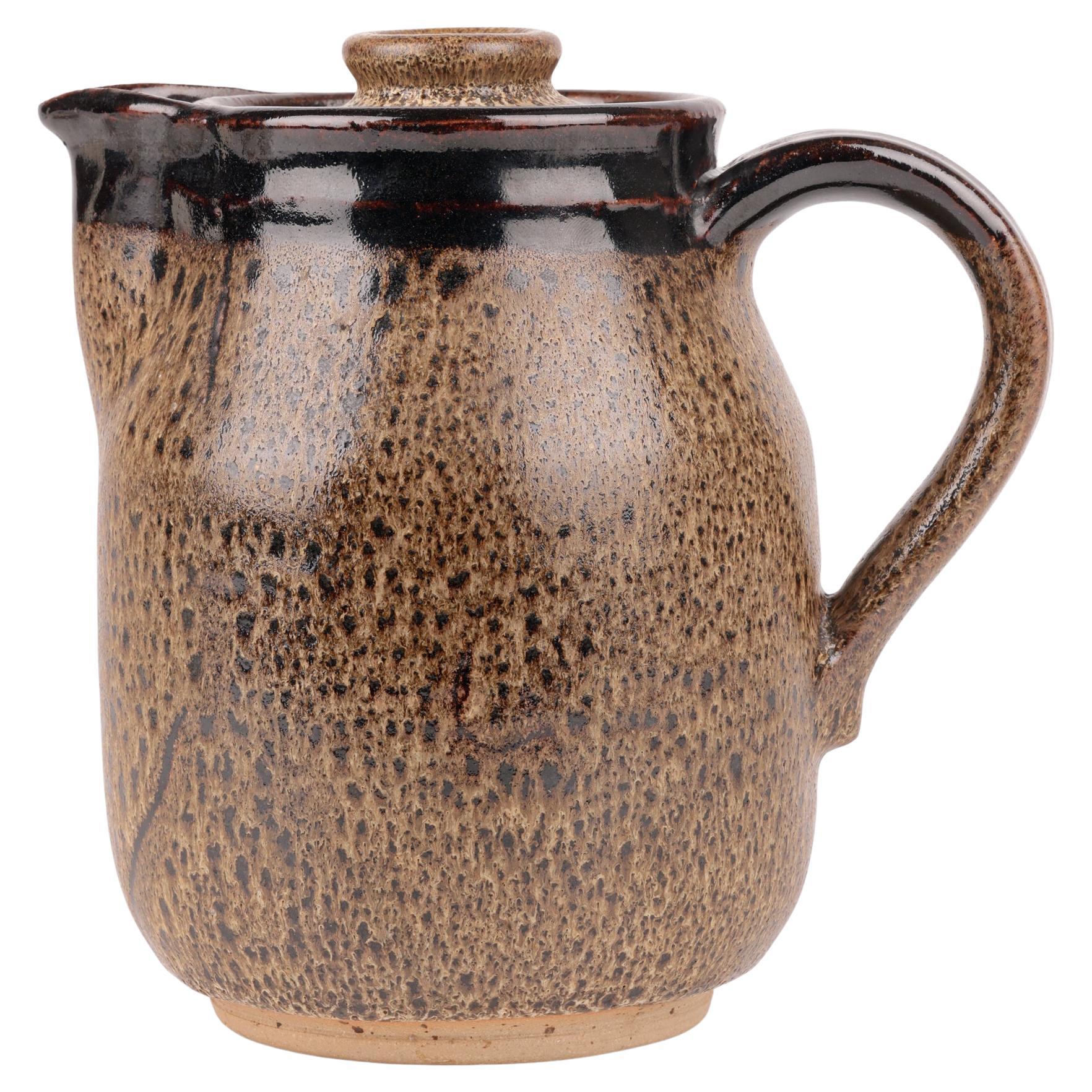 Abdo Nagi Oatmeal Glazed Studio Pottery Jug & Cover en grès en vente