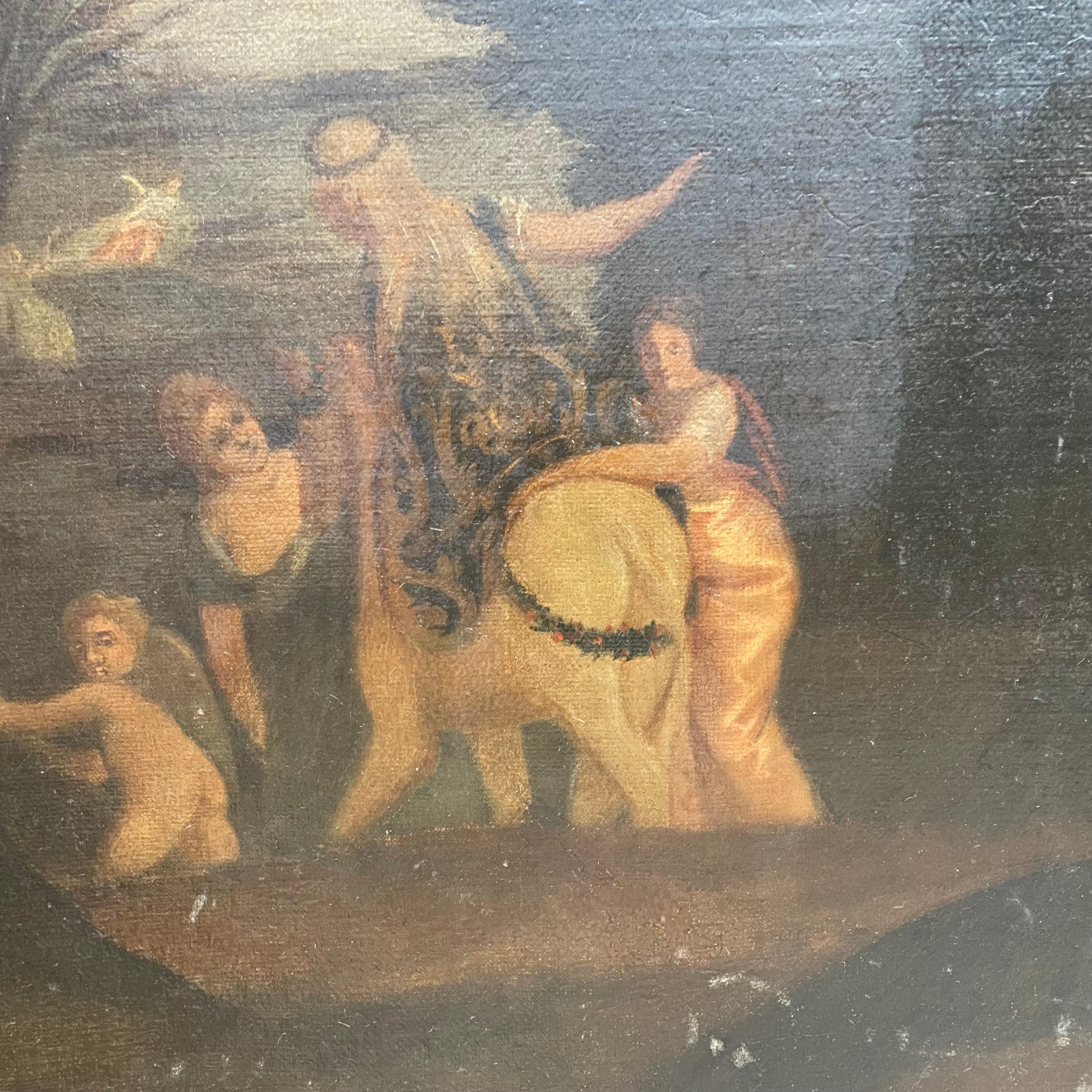 19th Century Italian Large Mythological Painting Abduction of Europa  3