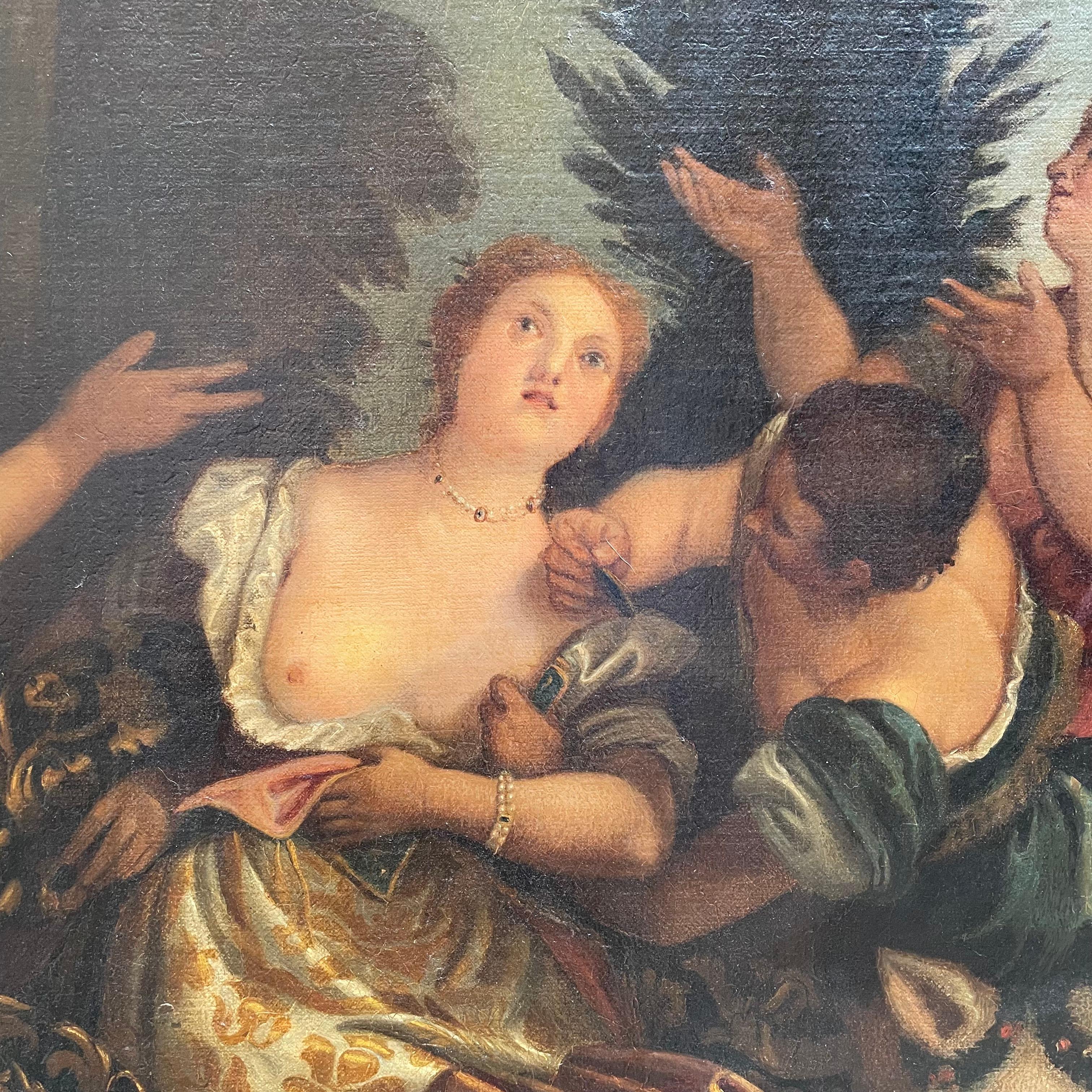 Romantic 19th Century Italian Large Mythological Painting Abduction of Europa 