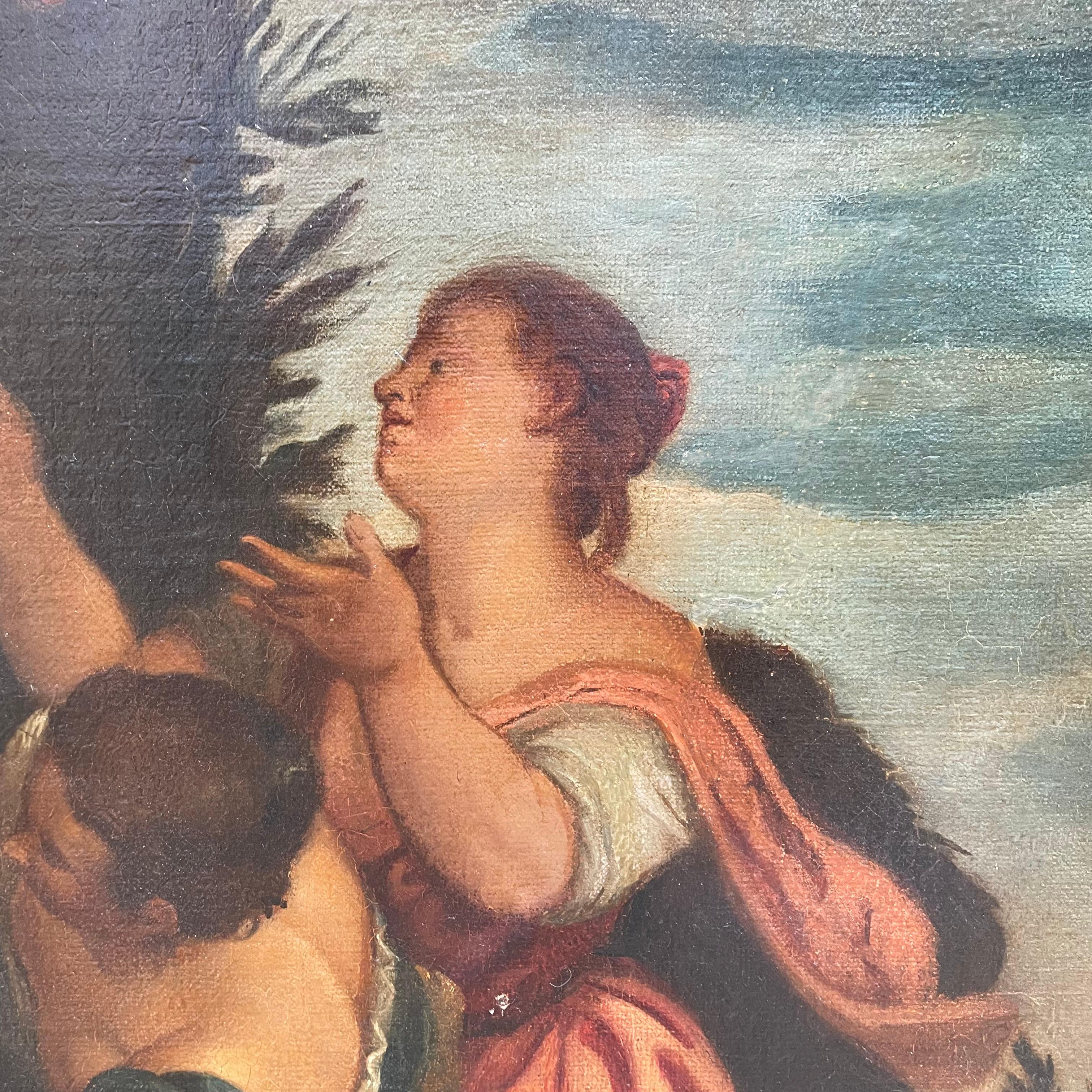 19th Century Italian Large Mythological Painting Abduction of Europa  2