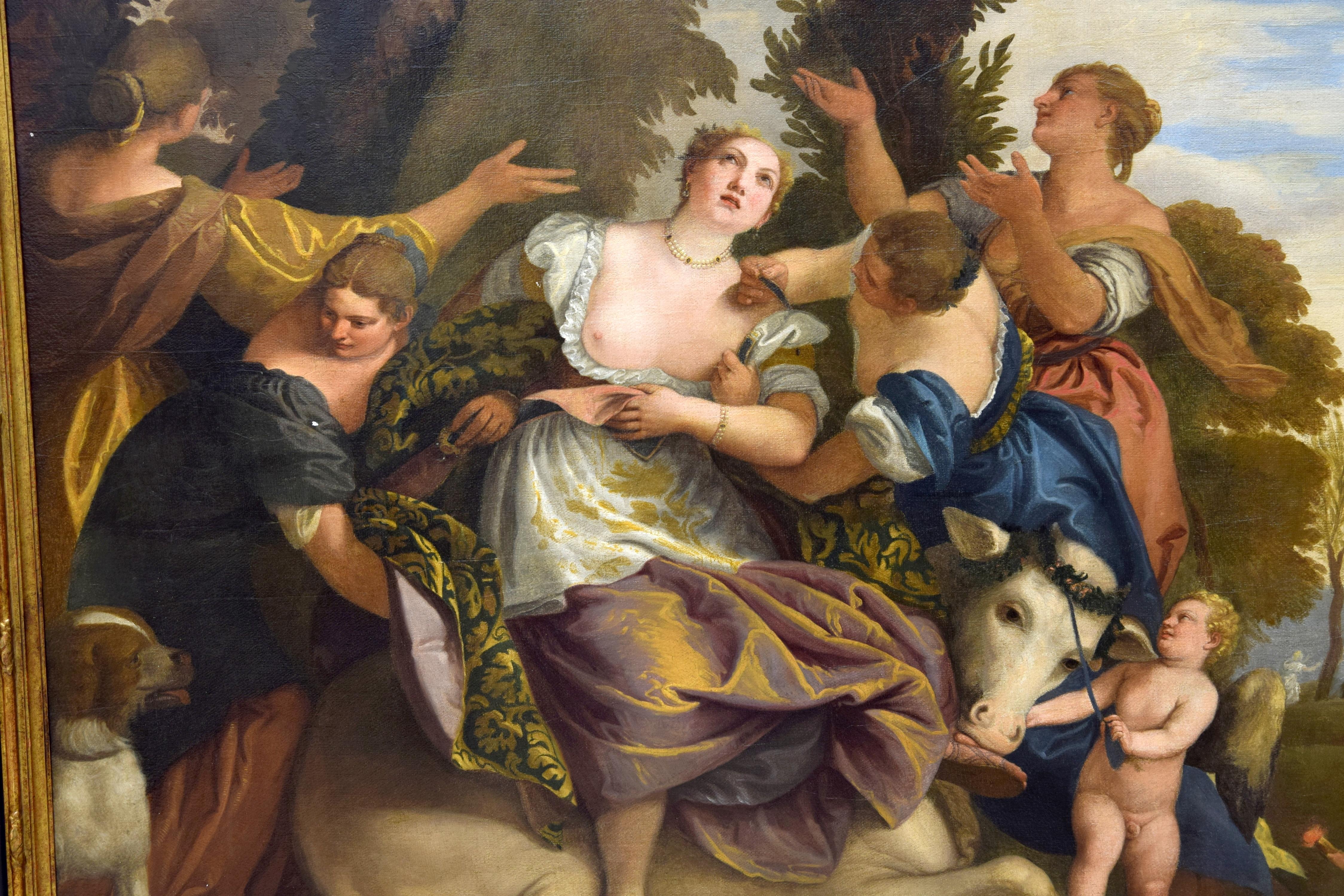Baroque Abduction of Europe Oil on Canvas, 18th Century, After Veronese For Sale