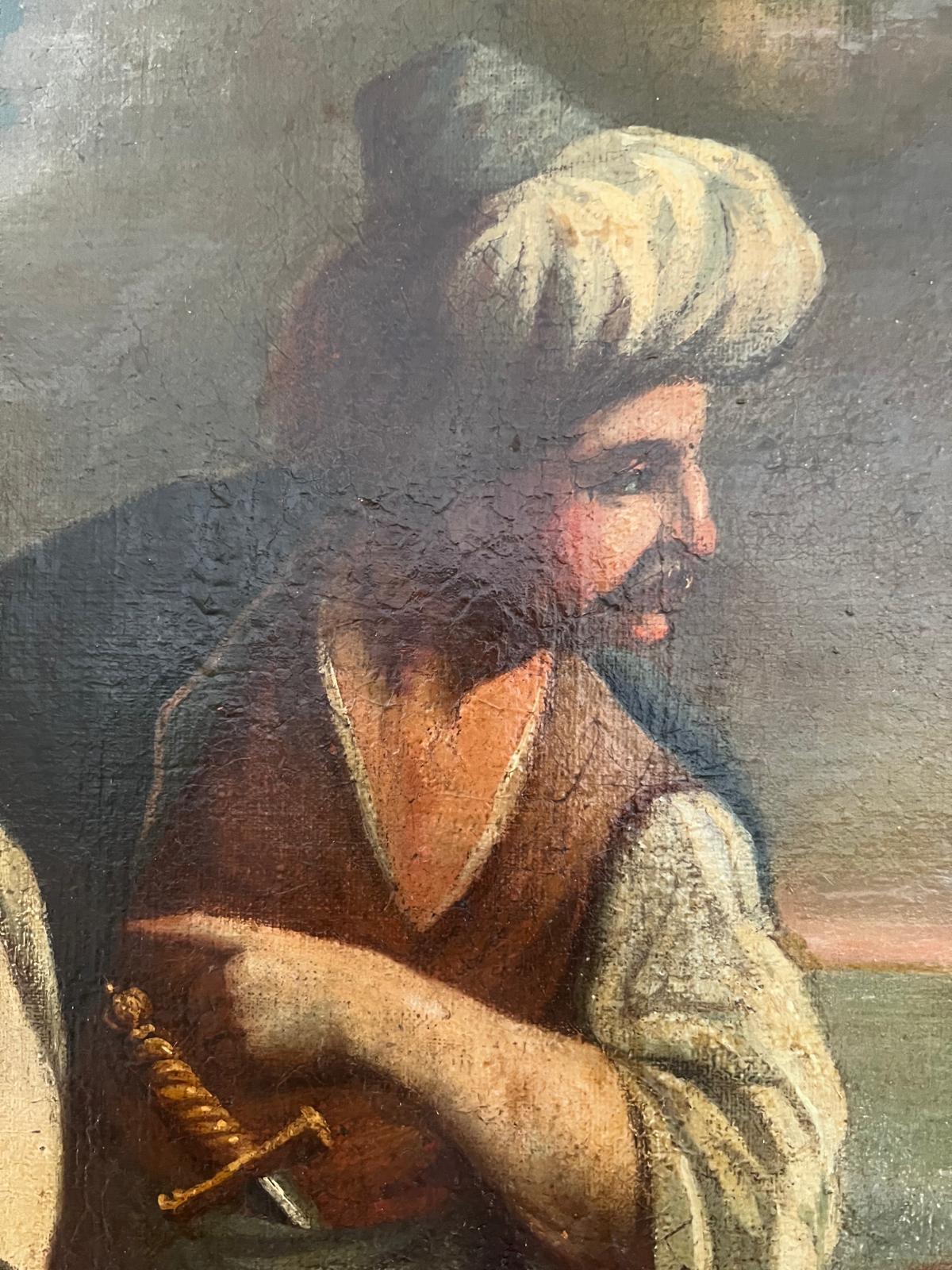 “Abduction of Roxelana-future wife of Sultan Suleiman” Oil on Canvas ca 1680 For Sale 6