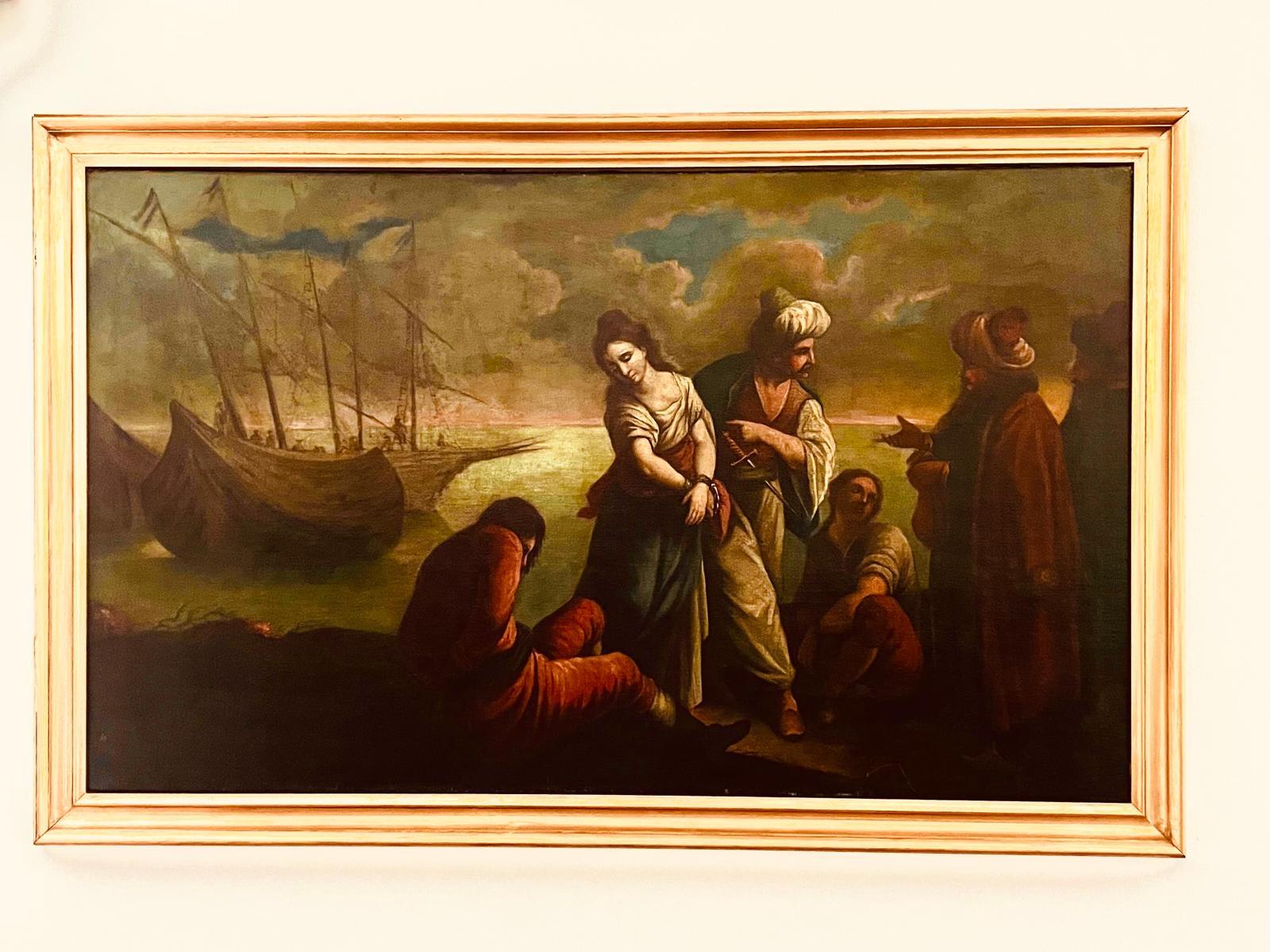 “Abduction of Roxelana-future wife of Sultan Suleiman” Oil on Canvas ca 1680 For Sale 7