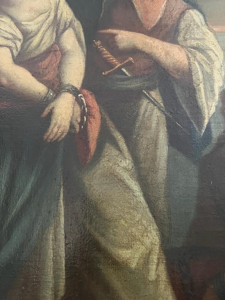 Baroque “Abduction of Roxelana-future wife of Sultan Suleiman” Oil on Canvas ca 1680 For Sale