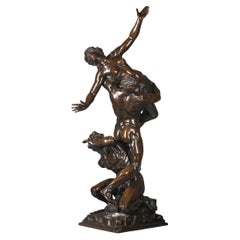  'Abduction of the Sabine Women', a Patinated-Bronze Figural Group