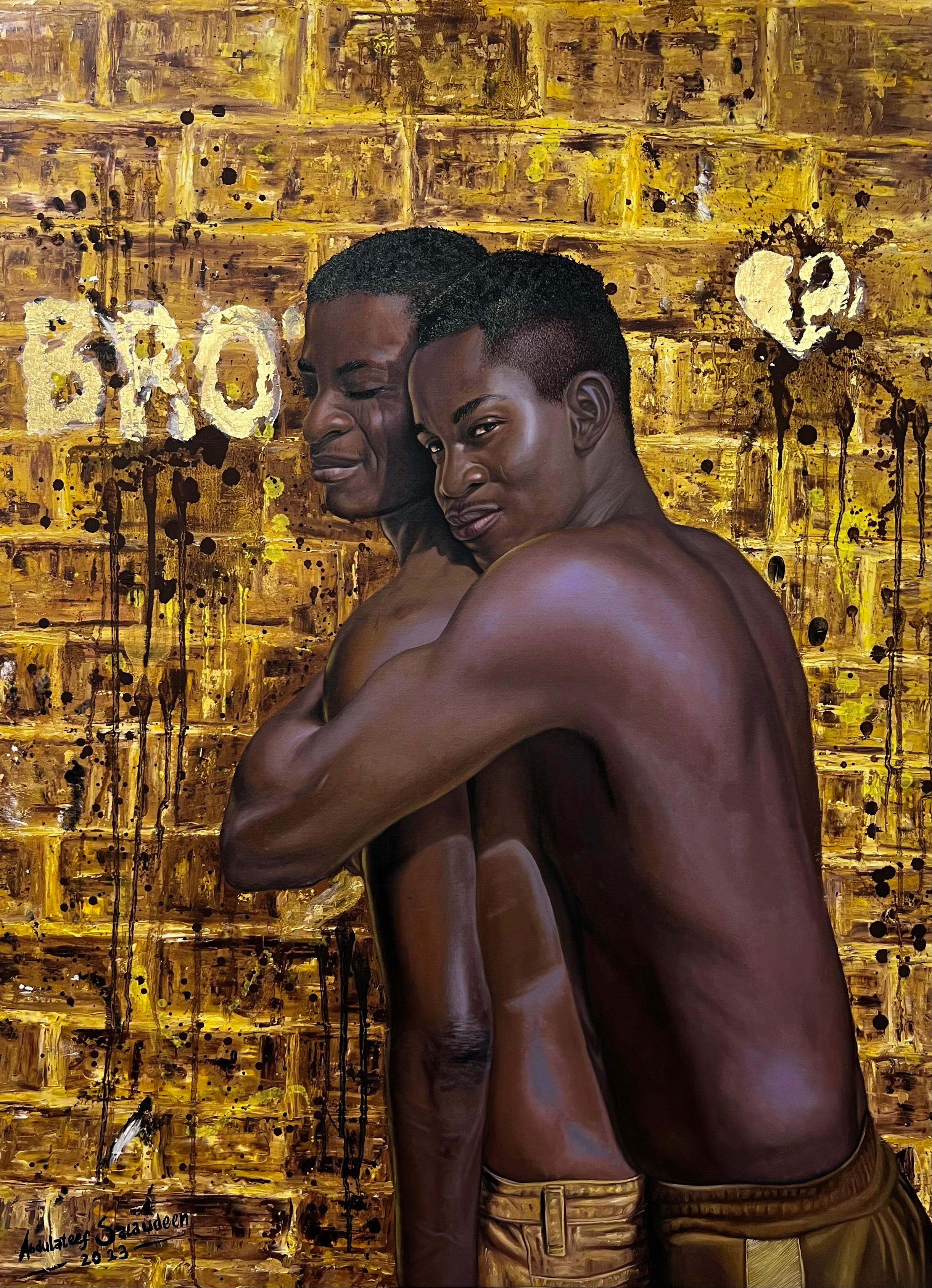 Abdulateef Salaudeen Nude Painting – Bruderschaft 1