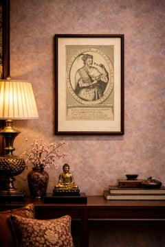 Abdullah Qutb Shah, King of Golconda Portrait Engraving, India, c.1700