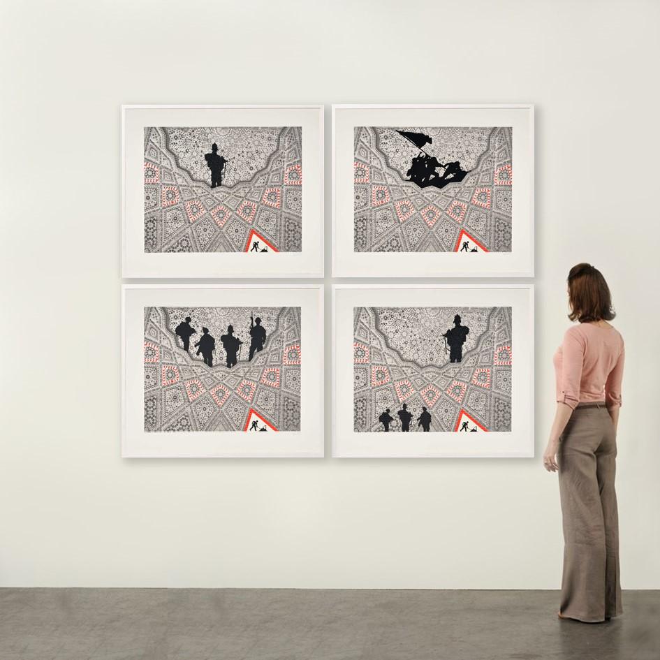 Men at work, Abdulnasser Gharem, Silkscreen, Art, Limited Edition, Portfolio For Sale 7