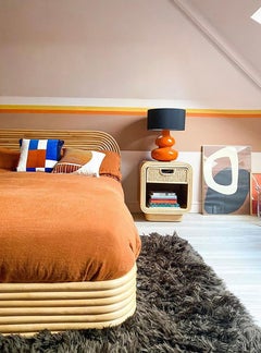 Abe Check Blue Velvet Cushion