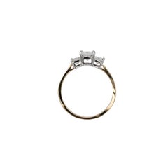 Abe Mor 1.04 Carat TW 3 Stone Princess Cut Ring 14K Yellow/White Gold Size 6.5