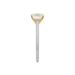 Abe Mor 2.08 Carat TW GIA Yellow Radiant 18KY and Platinum Pave'
