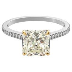 Abe Mor 2.08 Carat TW GIA Yellow Radiant 18KY and Platinum Pave'