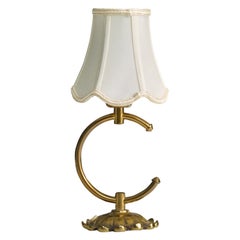 ABEA, Table Lamp, Brass, Fabric, Sweden, 1950s