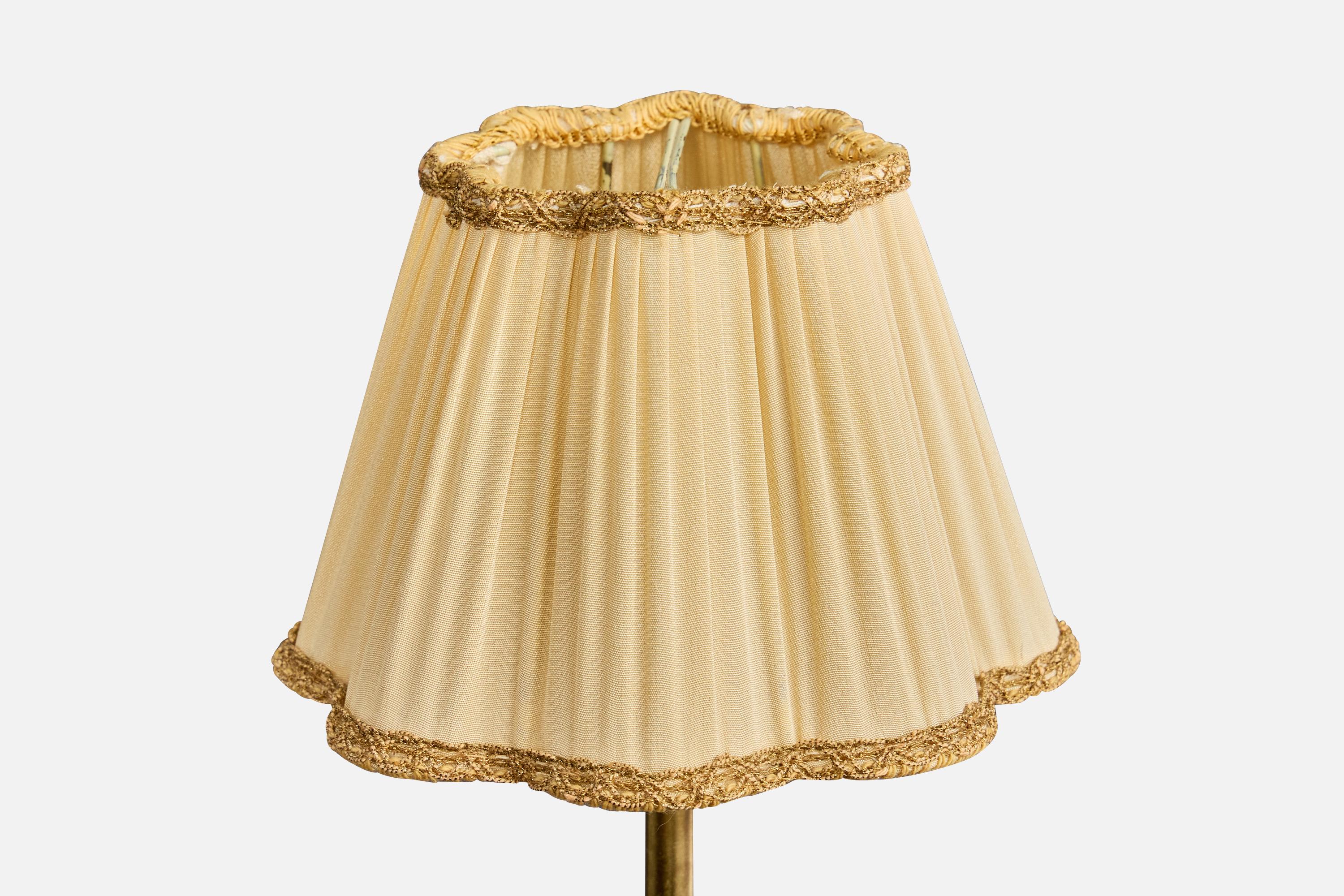 ABEA, lampes de bureau, laiton, tissu, Suède, années 1950 Bon état - En vente à High Point, NC