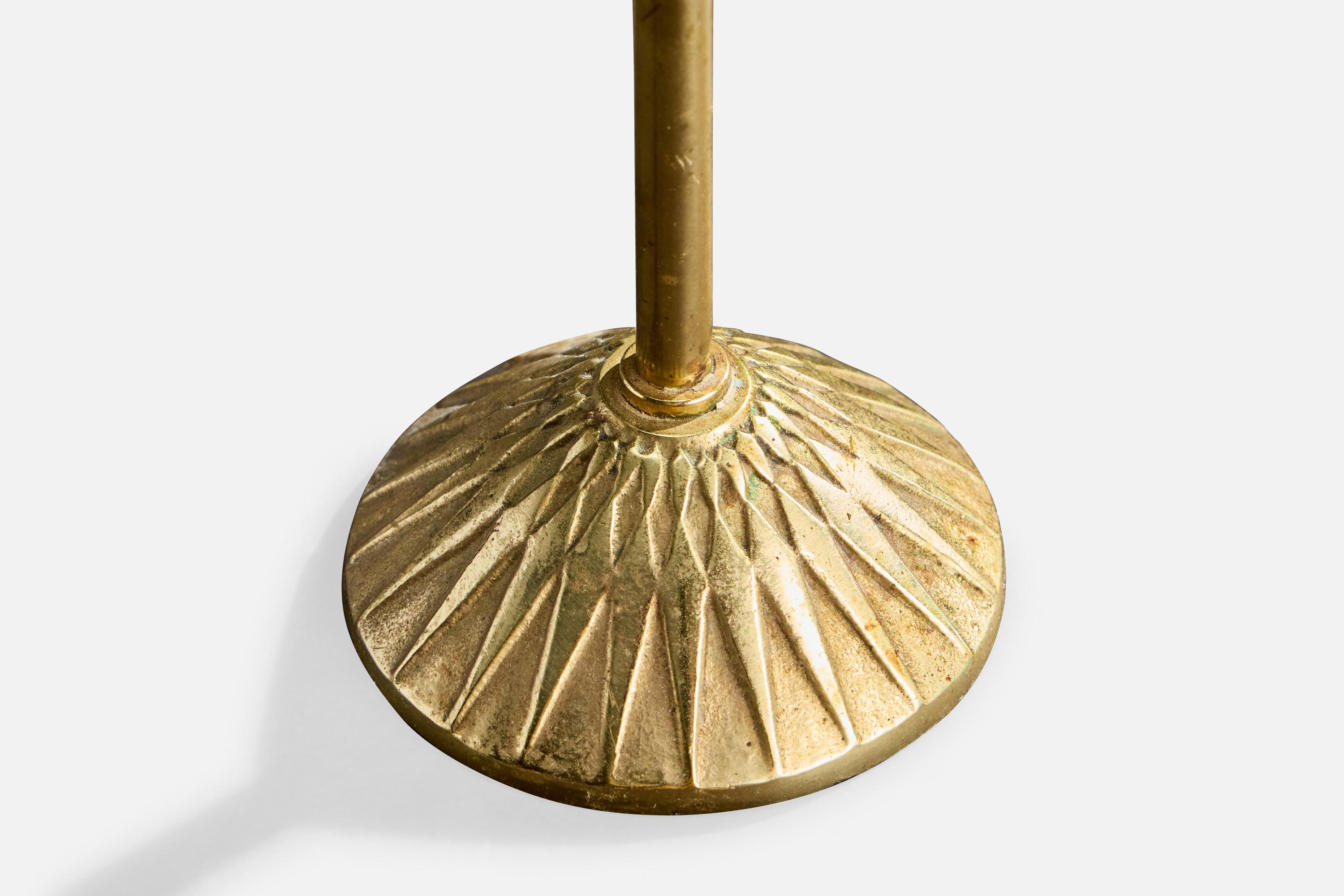 ABEA, lampes de bureau, laiton, tissu, Suède, années 1950 en vente 1