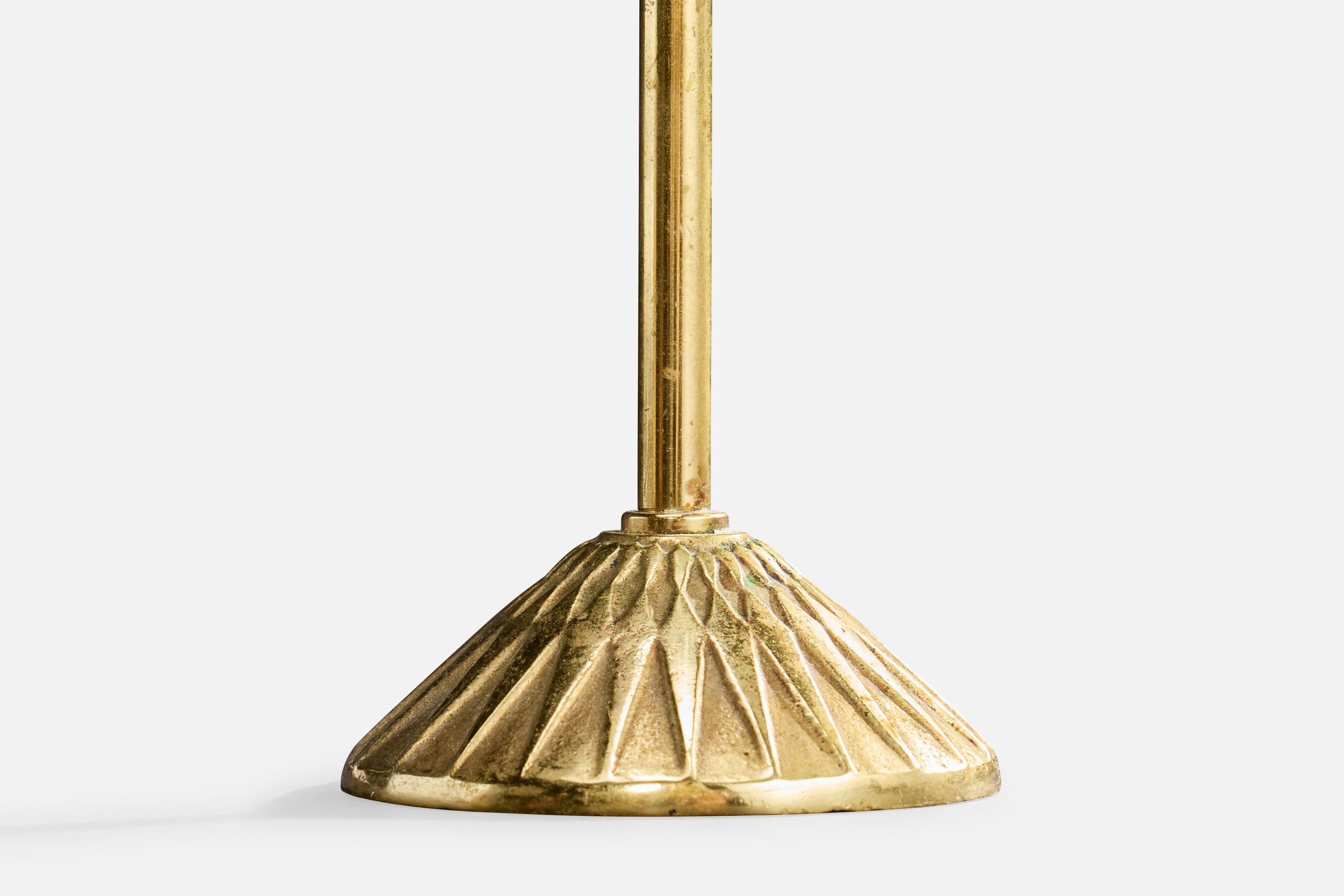 ABEA, lampes de bureau, laiton, tissu, Suède, années 1950 en vente 2