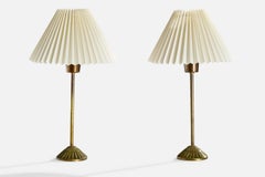 ABEA, Table Lamps, Brass, Sweden, 1950s