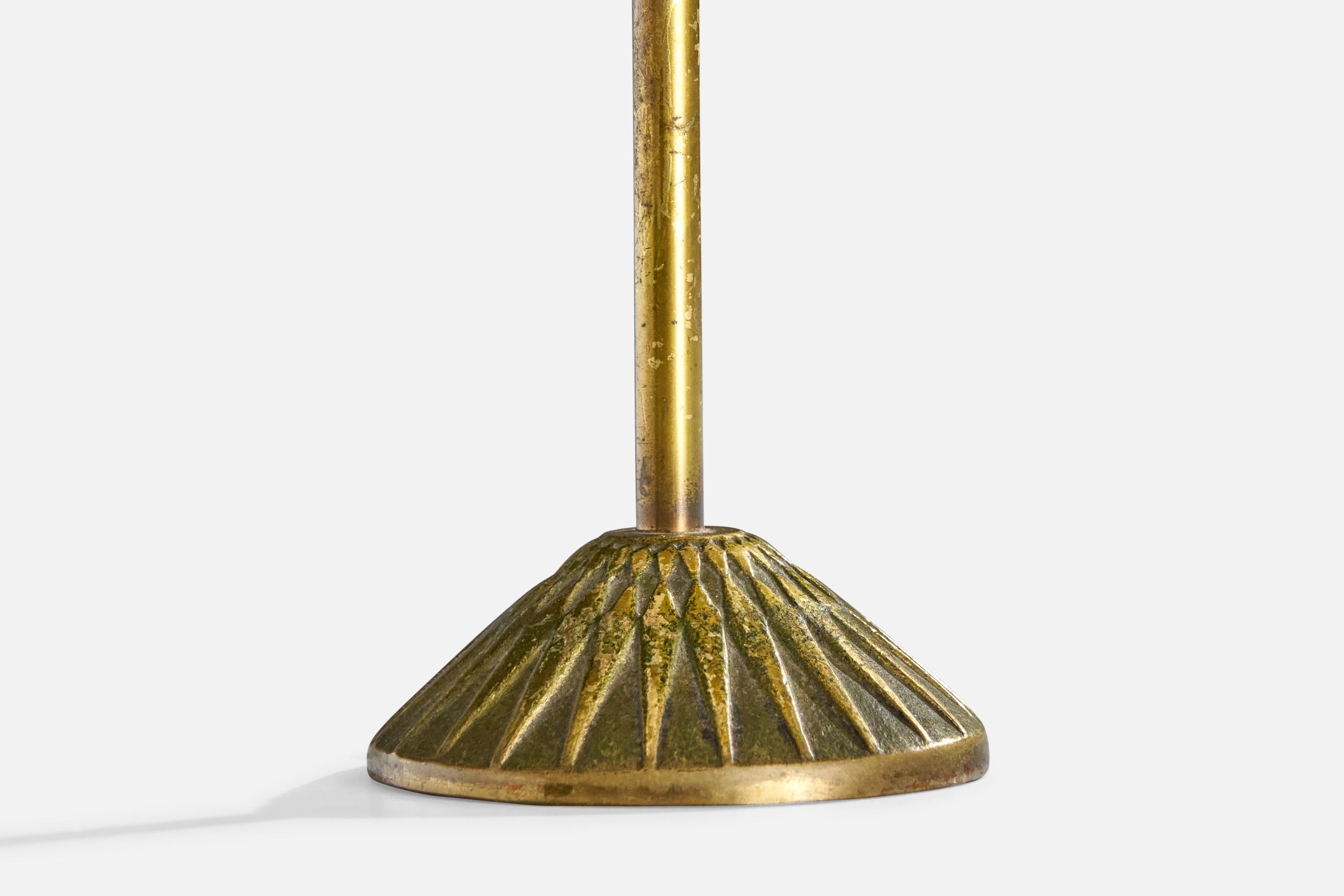 Milieu du XXe siècle ABEA, lampes de table, laiton, Suède, années 1950 en vente