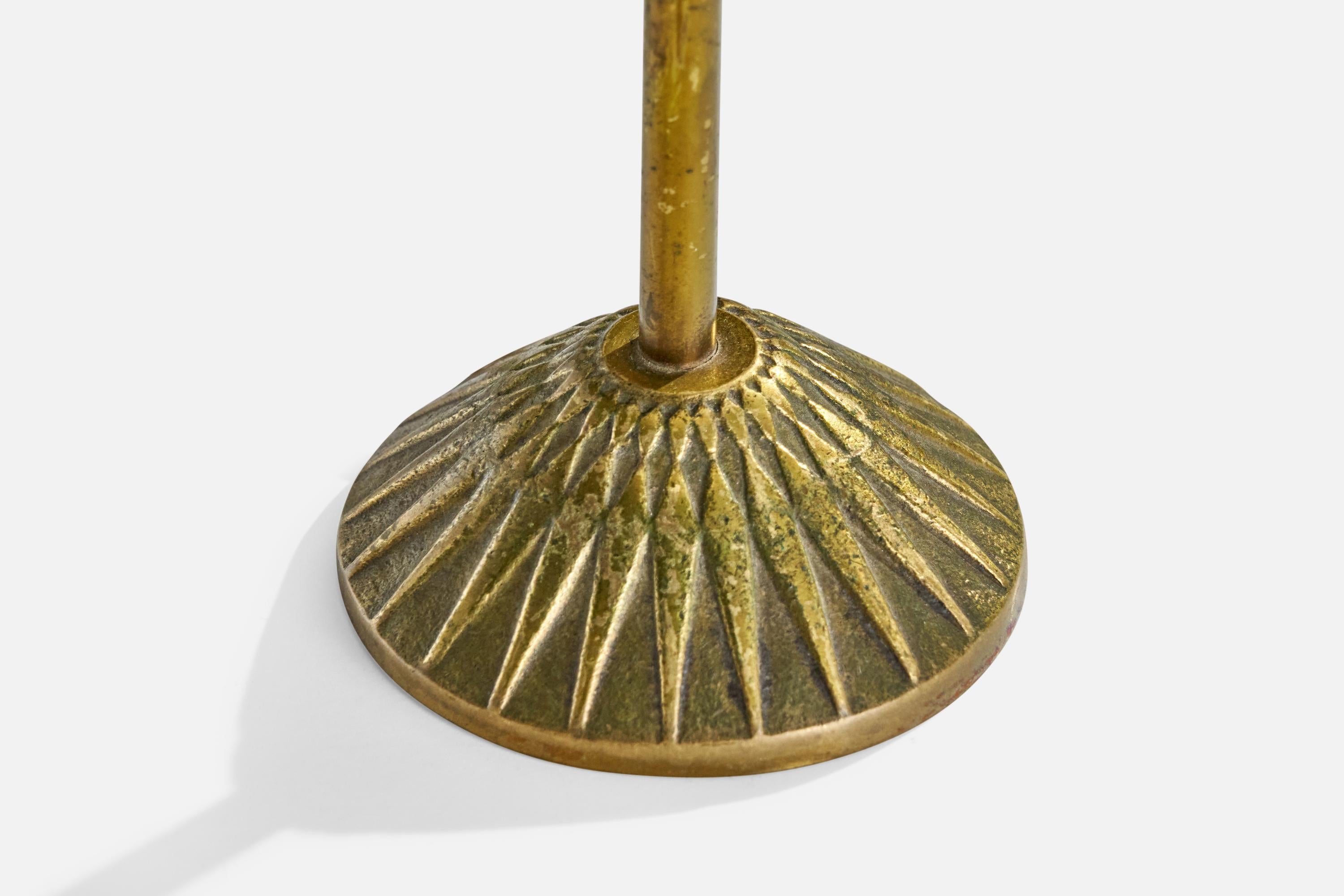 Laiton ABEA, lampes de table, laiton, Suède, années 1950 en vente