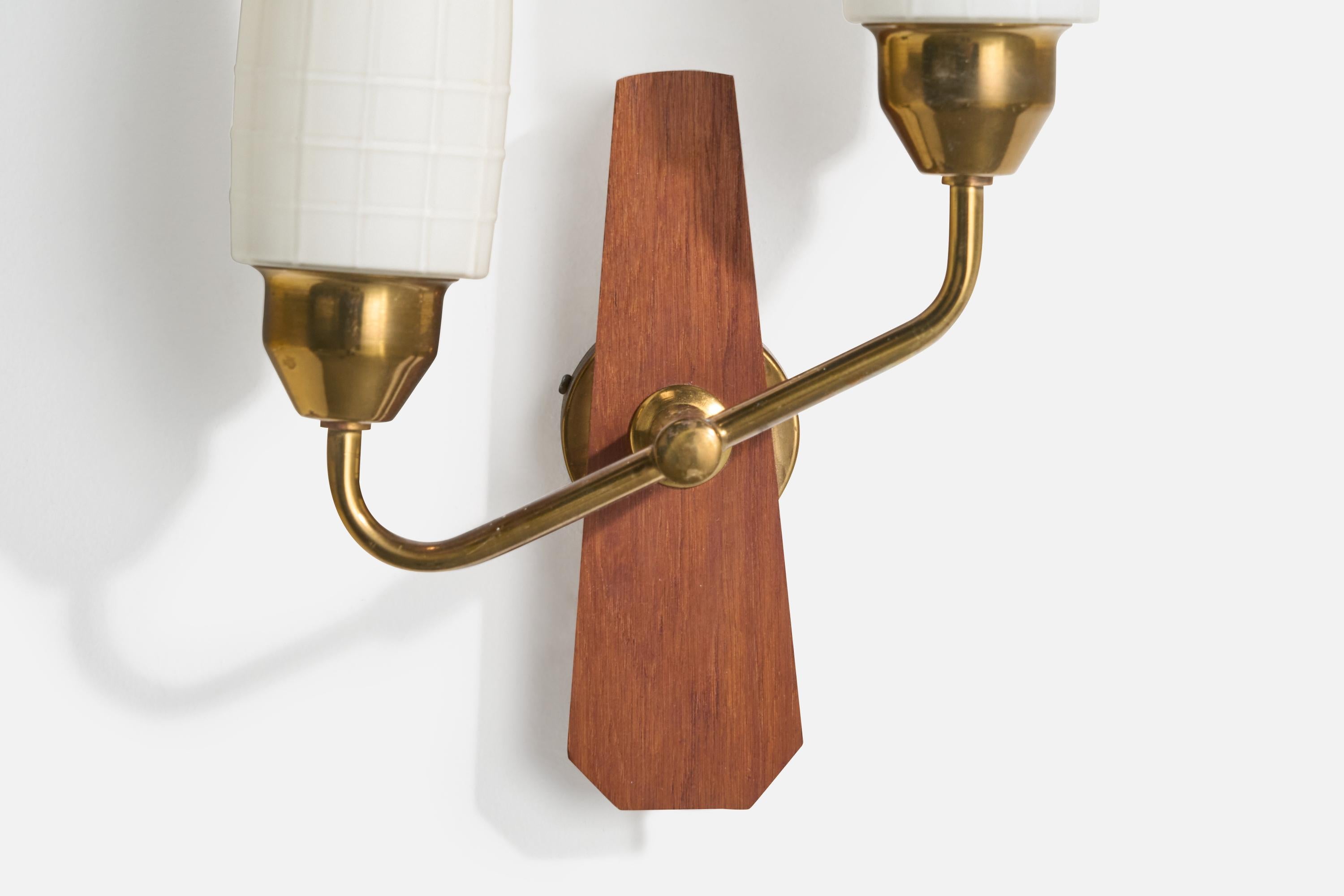 ABEA, Lights, laiton, teck, verre, Suède, années 1950 Bon état - En vente à High Point, NC