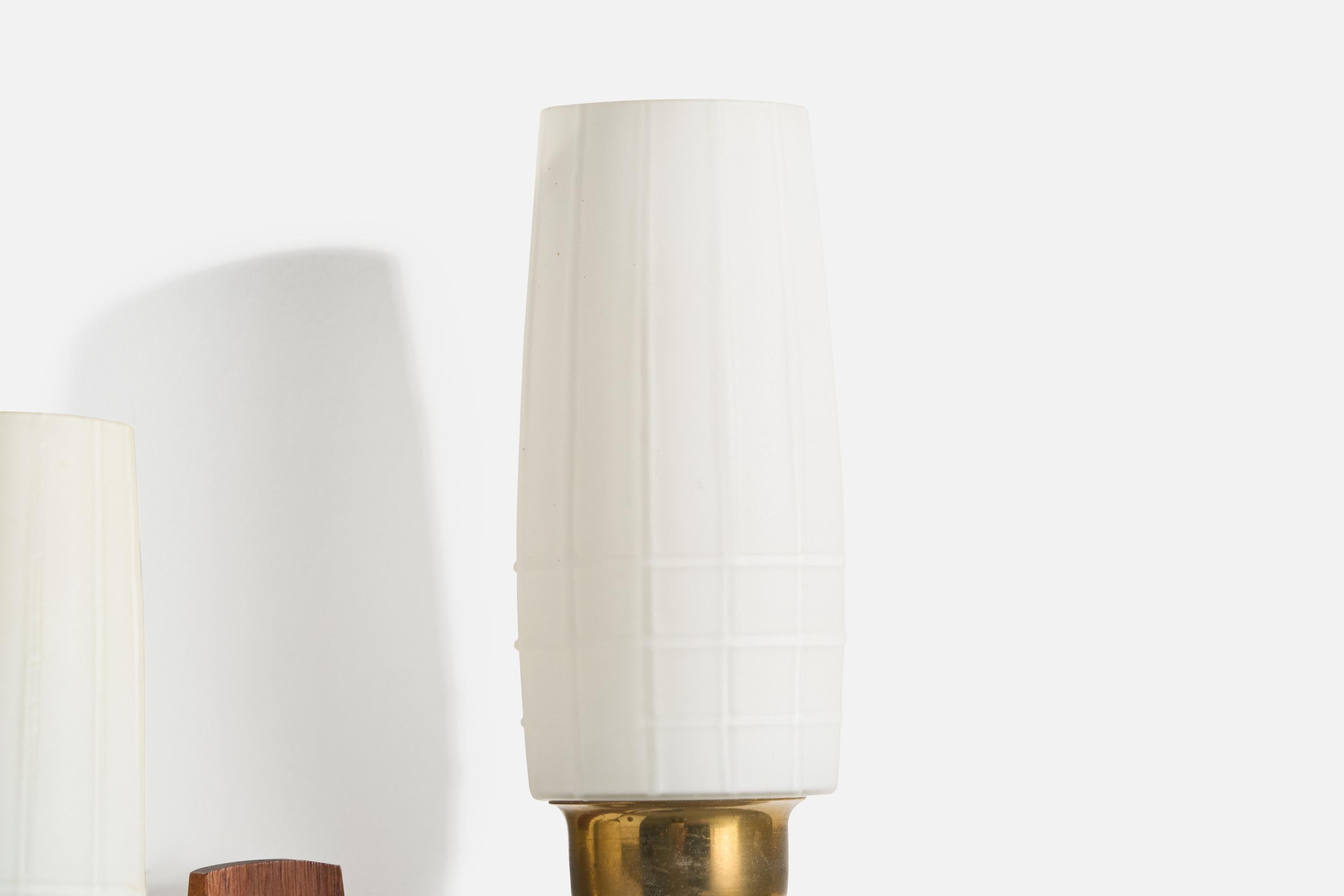 ABEA, Lights, laiton, teck, verre, Suède, années 1950 en vente 2