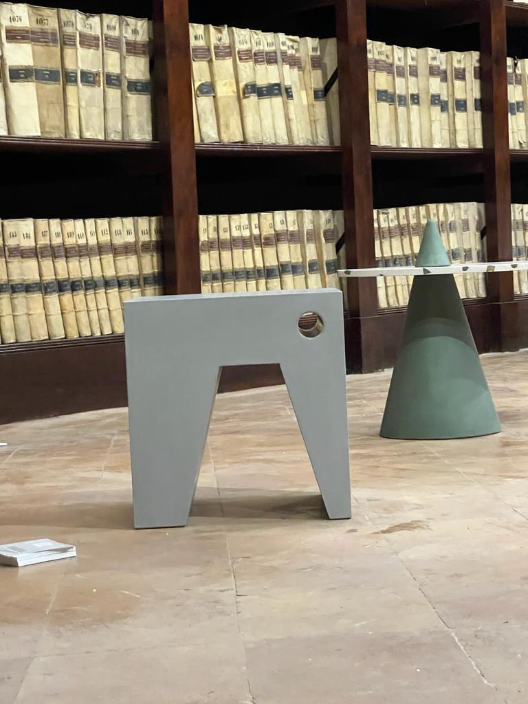 Contemporary Abecedario Collection Concrete Side Table 