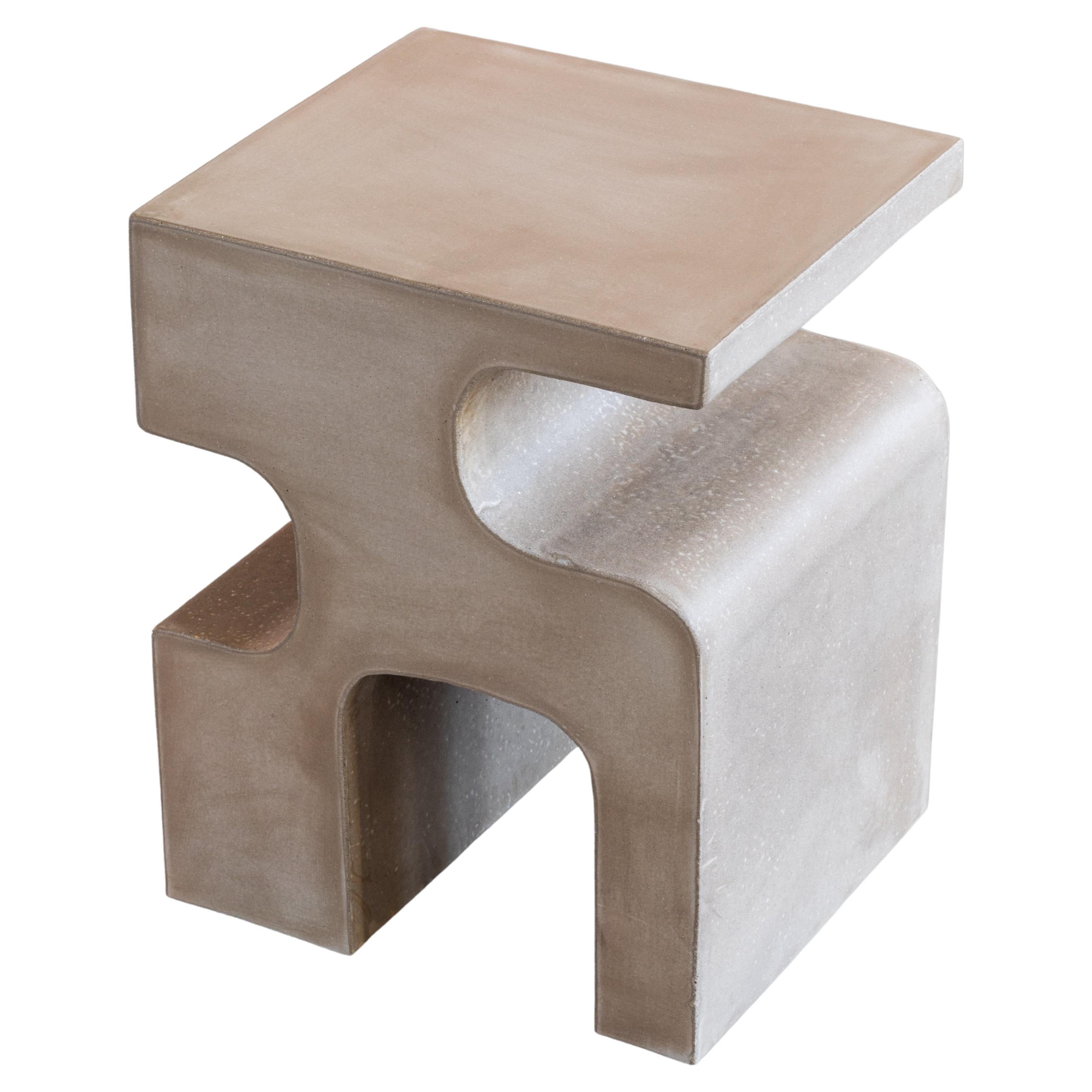 Abecedario Collection - letter "H" Side Table in Concrete Mou Cement Color