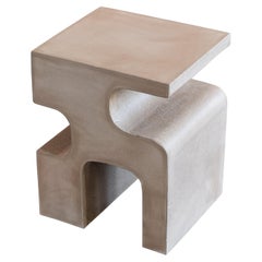 Abecedario Collection - letter "H" Side Table in Concrete Mou Cement Color