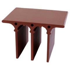 Abecedario Collection, Letter "I" Side Table in Concrete Cherry Cement Color