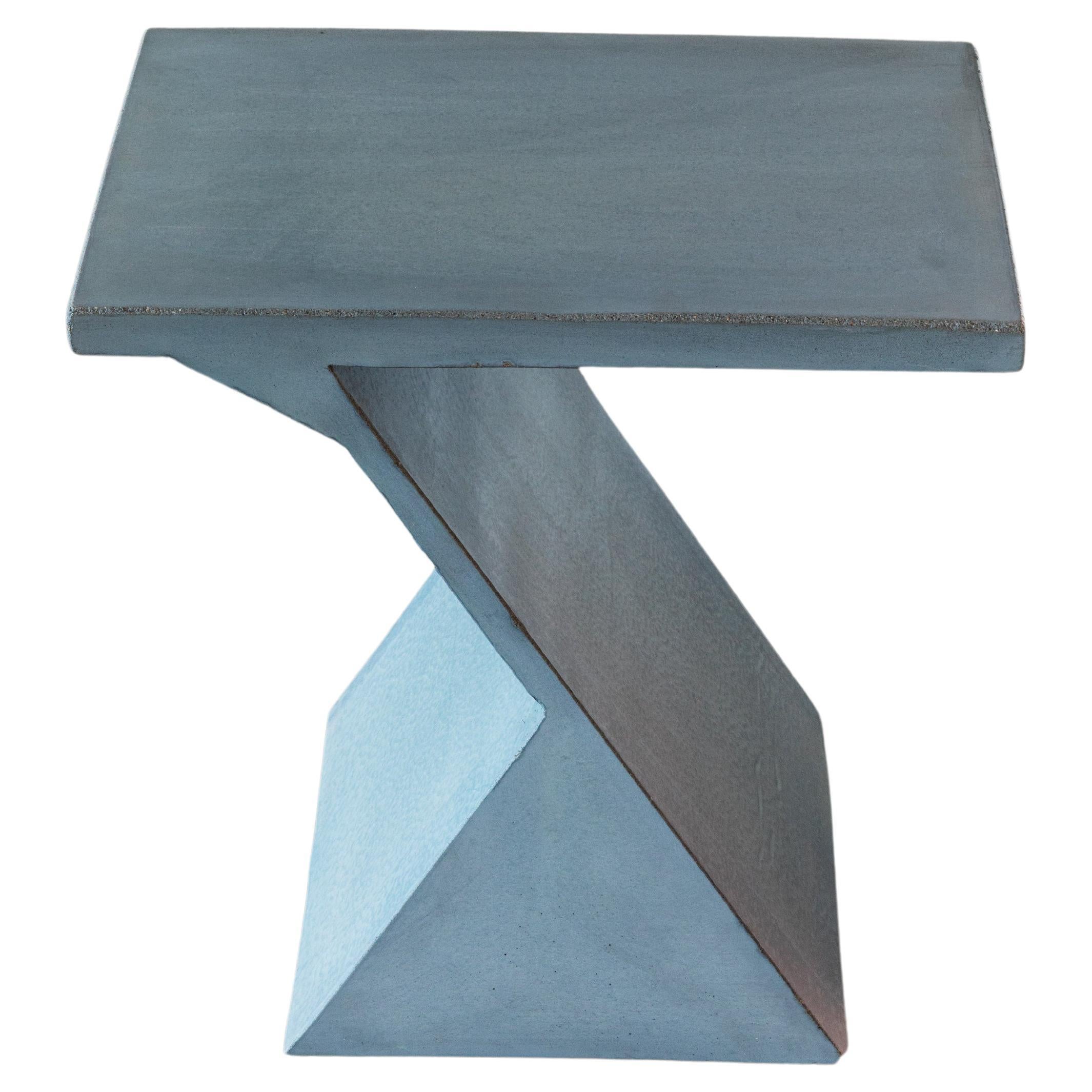 Abecedario Collection, Letter "L" Side Table in Concrete Popsicle Cement Color For Sale