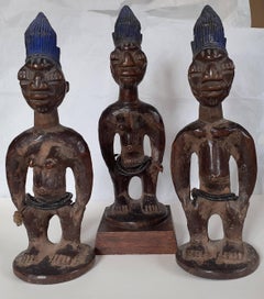Yoruba Ibeji triplets master sculptor.Abegunde of Ede tribal African Art Nigeria