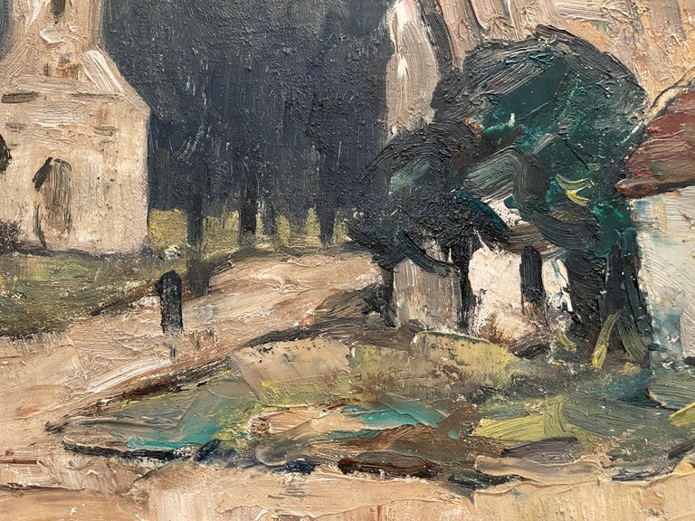 Abel Bertram Village Scene, Oil On Canvas, 19th century For Sale at