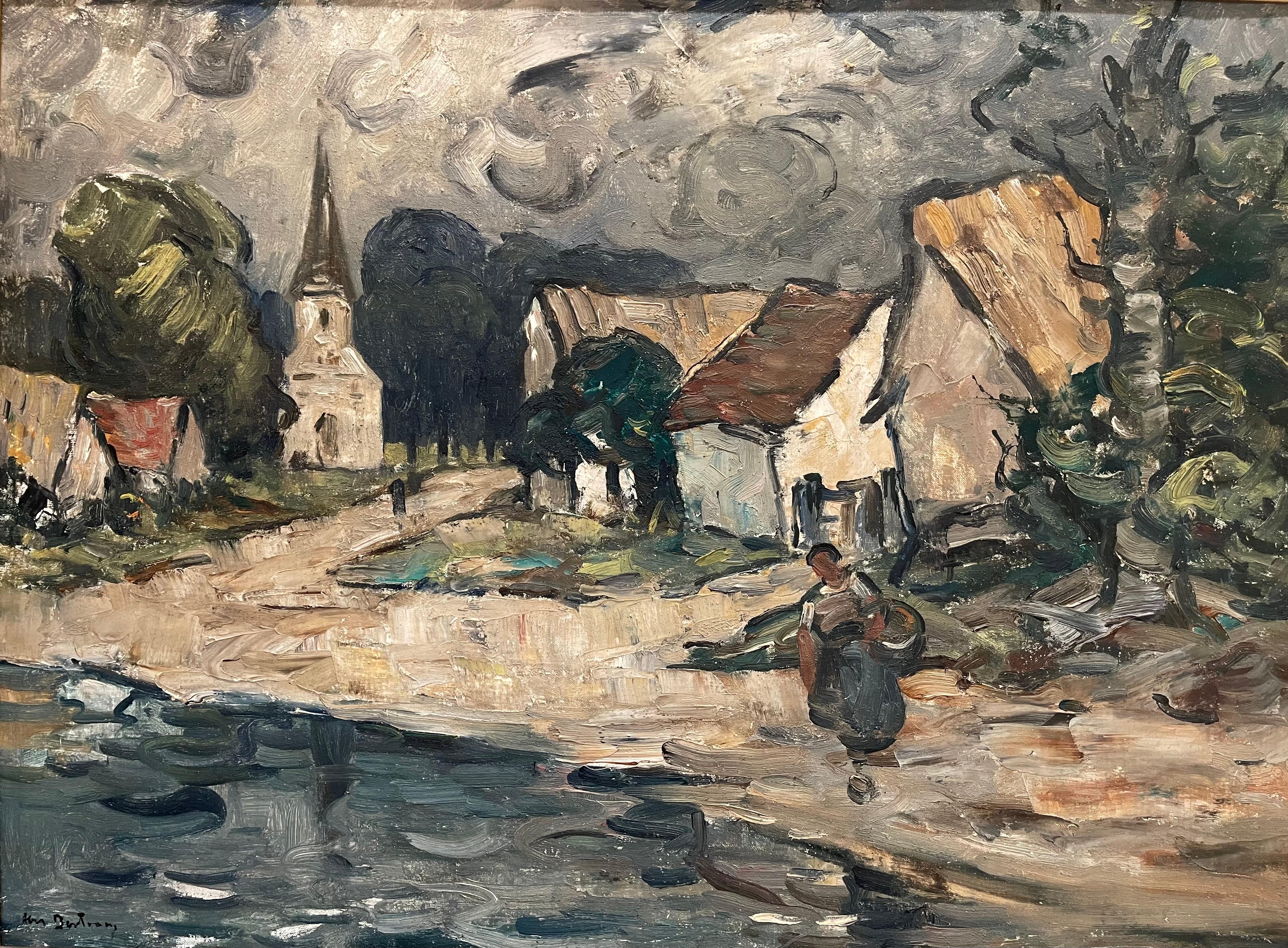 Oil on canvas painting signed Abel Bertram lower left. It represents a village scene and is in very good condition.
Dimensions
with frame - H 69cm x W 89cm
Without frame - H 54cm x 73cm