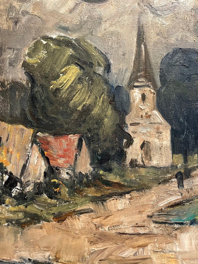 Abel Bertram Village Scene, Oil On Canvas, 19th century For Sale at