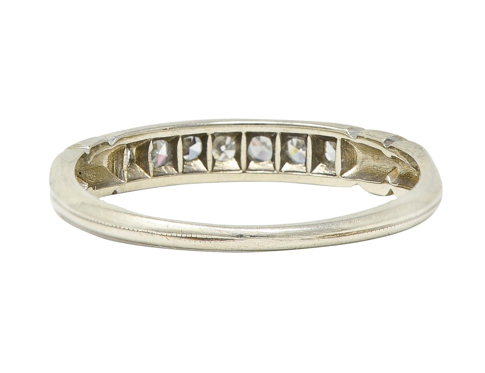 Women's or Men's Abel Bros Art Deco 0.25 Carat Single Cut Diamond Platinum-Topped 18 Karat Ring