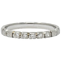 Abel Bros. & Co. Art Deco Diamond 18 Karat White Gold Stackable Band Ring