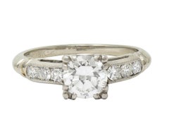 Abel Bros Retro 1.03 CTW Transitional Diamond 18K Gold Vintage Engagement Ring Abel Bros Retro 1.03 CTW Transitional Diamond 18K Gold Vintage Engagement Ring