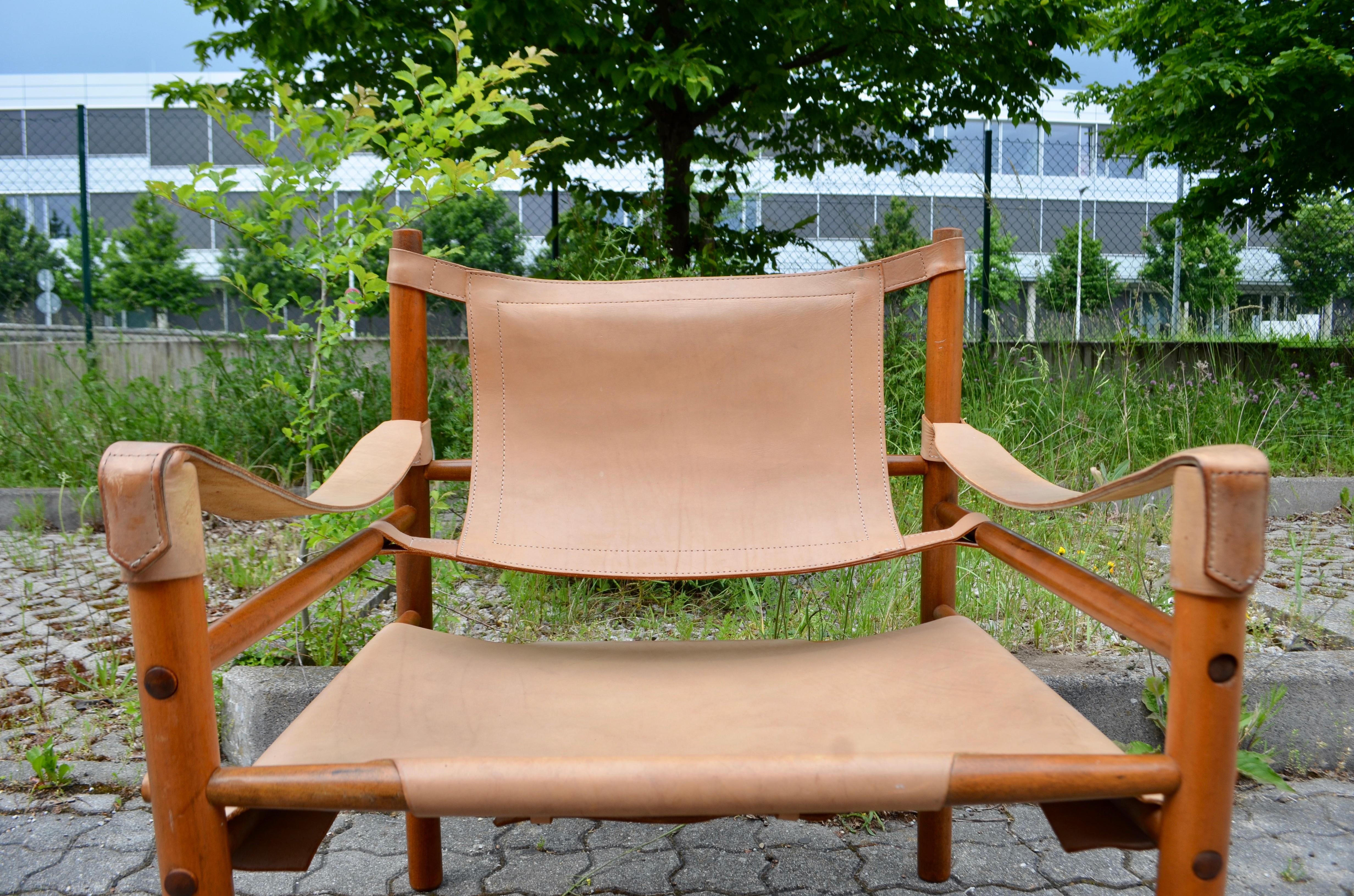 Abel Gonzalez Saddle Leather Argentina Safari Lounge Chair For Sale 7