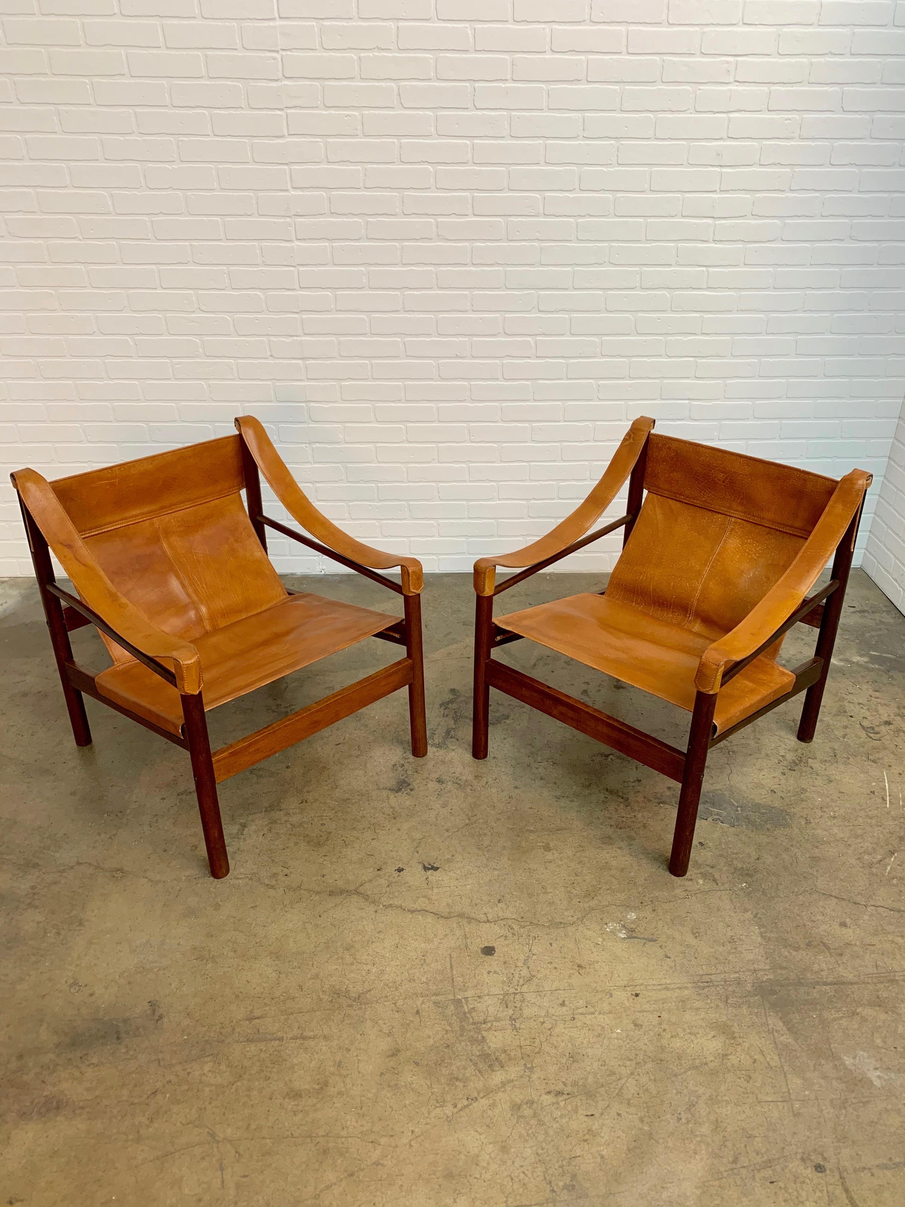20th Century Abel Gonzalez Safari Sling Lounge Chairs