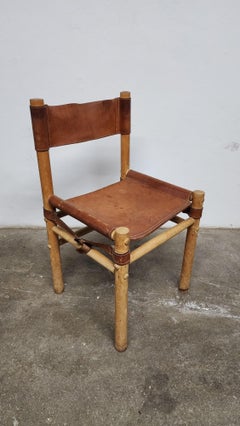 Abel Gonzalez Wood and Leather Safari Chair .