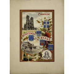 Circa 1900 Original poster "Champagne Département de la Marne" by Abel Jamas