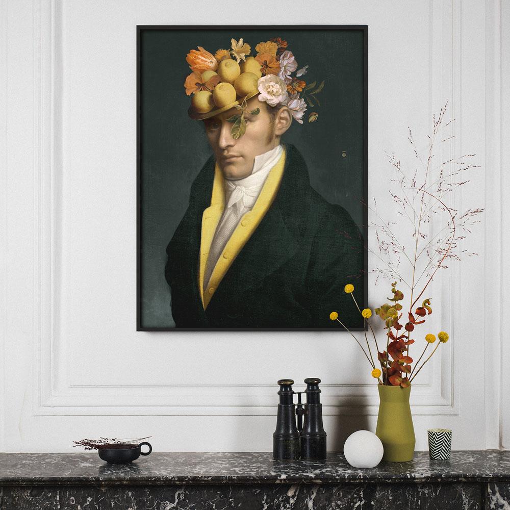 Le portrait de collection Eleg dégage une allure à la fois élégante et décontractée qui captive immédiatement le regard. Cette peinture murale est modulable en fonction de vos préférences, ajoutant une touche de poésie unique à votre décoration