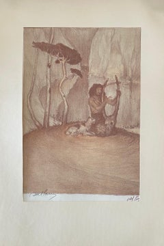Abel Pann Israeli Bezalel School Lithograph Judaica Biblical Print Jewish Art