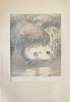 Abel Pann Israeli Bezalel School Lithograph Judaica Biblical Print Jewish Art