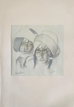 Abel Pann Lithographie de l'école israélienne Bezalel, imprimé biblique judaïque, art juif