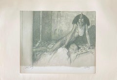 Abel Pann Lithographie de l'école israélienne Bezalel, imprimé biblique judaïque, art juif